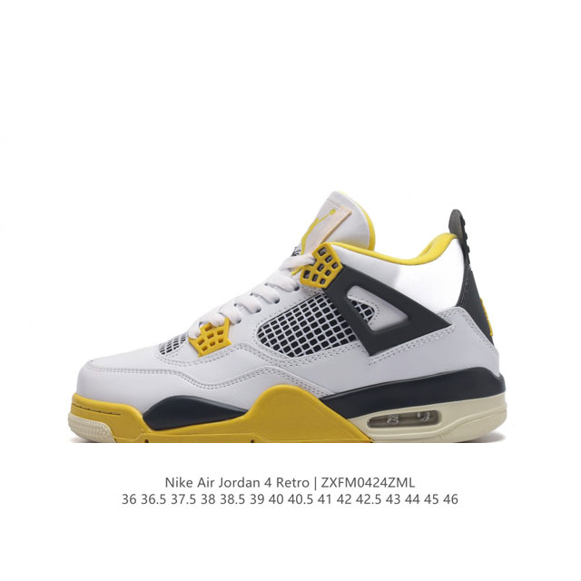 耐克 Nike Air Jordan 4 Retro Og迈克尔 乔丹aj4代乔4 中帮复古休闲运动文化篮球鞋。秉承轻量化的速度型篮球鞋设计思想完成设计，降低重