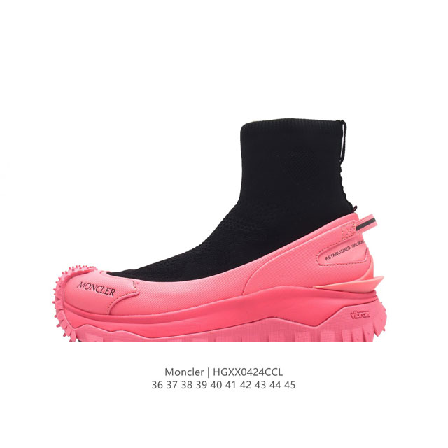 纯原moncler 盟可睐 蒙口 Trailgrip Gtx 抗撕裂材质山地户外运动鞋 厚底增高 筒袜男女鞋。鞋身采用cordura防撕裂尼龙 Gore-Tex