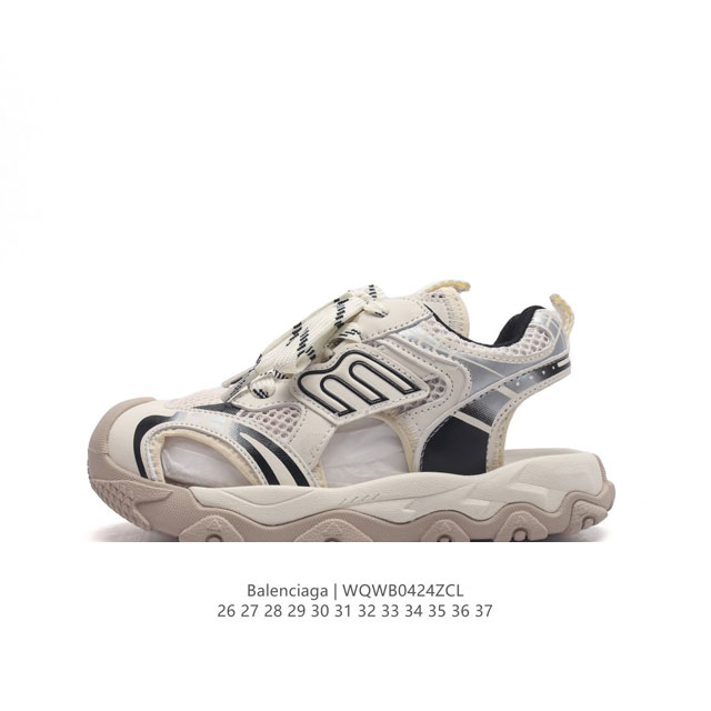 童鞋 巴黎世家 Balenciaga Triple S Track 凉鞋 包头凉拖鞋 爆款推荐高品质 巴黎世家凉鞋 原版发泡大底舒服防滑耐磨老爹凉鞋 类型：儿童