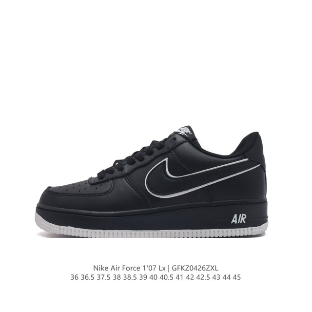 耐克 Nike Air Force 1 '07 Low 空军一号含气垫 低帮百搭厚底增高休闲运动板鞋。柔软、弹性十足的缓震性能和出色的中底设计，横跨复古与现代的