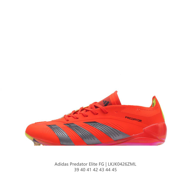 阿迪达斯 Adidas Predator 24 Elite Low Fg Boots 硬天然草坪足球运动鞋 这款新鲜设计的adidas Predator系列足球