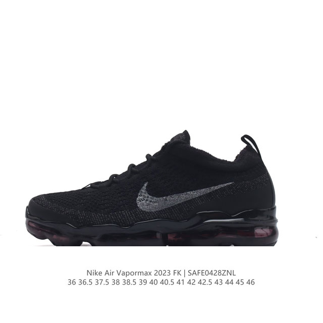 耐克 男女鞋 Nike Air Vapormax2023 Fk Flyknit 运动鞋全掌长气垫 缓震跑步鞋 打孔鞋垫透气出众 可抽出来详细查看 。弹性 Fly