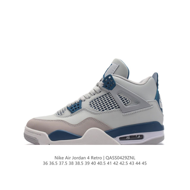 头层皮 耐克 Nike Air Jordan 4 Retro Og迈克尔 乔丹aj4代乔4 中帮复古休闲运动文化篮球鞋。秉承轻量化的速度型篮球鞋设计思想完成设计