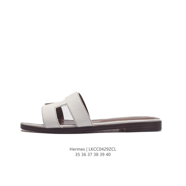 Hermes Footwear Woman 爱马仕 礼装 拖鞋 黑白等多色万年经典爱马士 女神标配 度假 居家 必备 东莞原厂真皮大底平底拖鞋！度假搭配神器！最