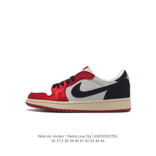 耐克 乔丹air Jordan 1 Low Aj1 乔1 乔丹1代aj1 低帮复古文化休闲运动篮球鞋。该鞋款从 1985 年元年款汲取设计灵感，焕新演绎简约经典