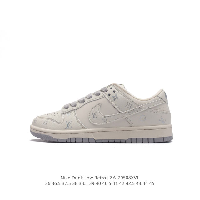 公司级nk Dunk Low Lv路易威登 周年高端定制 低帮休闲板鞋 #海外官方同步发售，鞋底侧边镶嵌上louis Vuitton名牌凸显尊贵，鞋盒上手绘蓝金