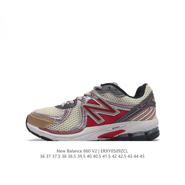 公司级 Nb 新百伦 New Balance Ml860 V2 系列复古老爹风休闲运动慢跑。采用丝光猪巴皮革拼接透气网眼织物鞋面t-Beam大底提供足步弓支撑，