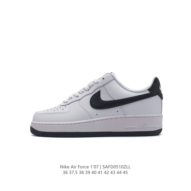 耐克 Nike Air Force 1 '07 Low 空军一号含气垫 低帮百搭厚底增高休闲运动板鞋。柔软、弹性十足的缓震性能和出色的中底设计，横跨复古与现代的