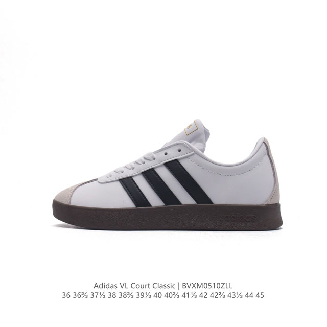 阿迪达斯 Adidas Vl Court Classic Shoes 运动休闲板鞋德训鞋 T头鞋 这款adidas经典运动鞋，以经典造型塑就百搭风格。灵感源自a