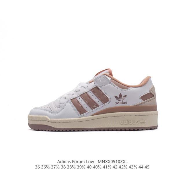 Adidas 阿迪达斯 三叶草 Forum Low 男女运动鞋 摩登演绎篮球风的经典鞋。英文的“Forum”，是进行表达的场所，在这里，可以释放自己的热情，阐述