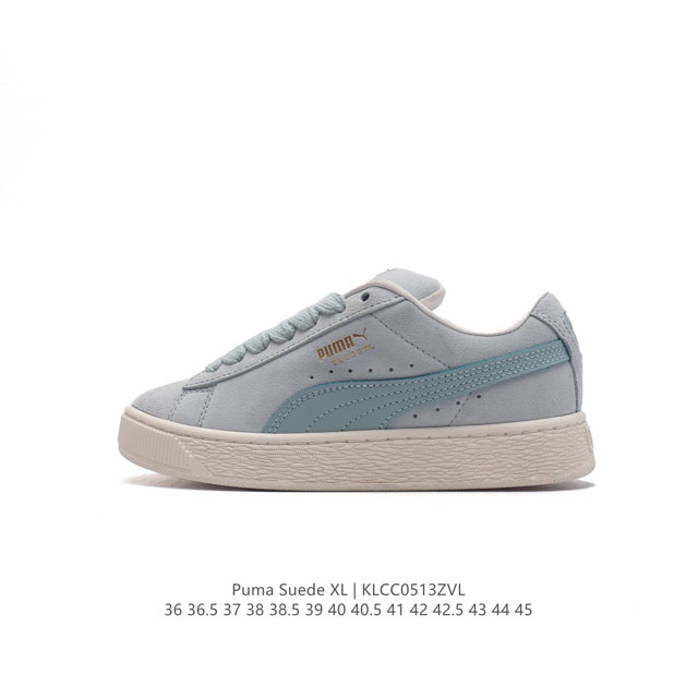 全头层皮 彪马puma Suede Xl 低帮复古轻便透气防滑减震休闲鞋 厚底增高运动板鞋。 类型：男女鞋 尺码: 36-45含半码 货号：395205 编码：