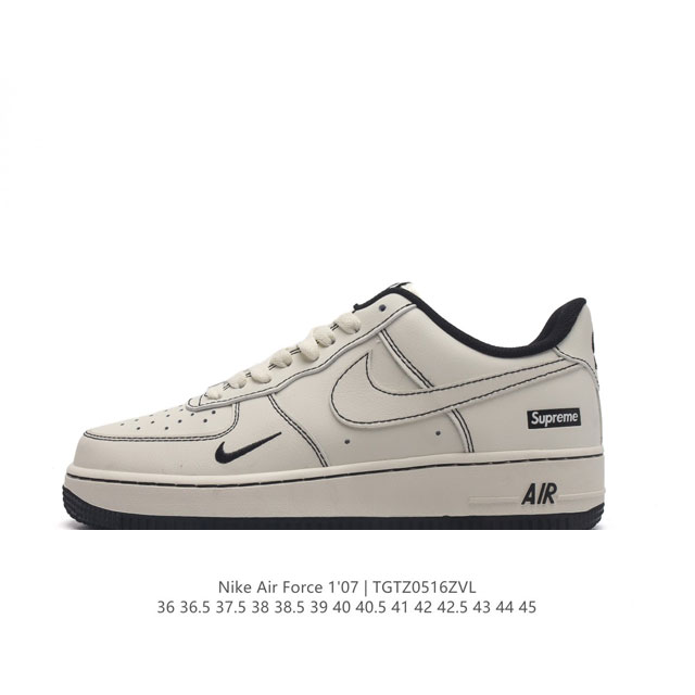 耐克 Nike Air Force 1 '07 Low 空军一号含气垫 低帮百搭厚底增高休闲运动板鞋。柔软、弹性十足的缓震性能和出色的中底设计，横跨复古与现代的