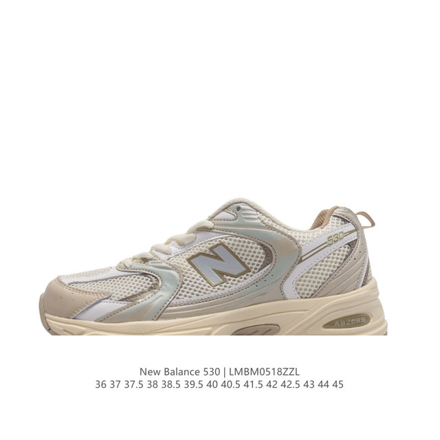 新百伦 Nb530 New Balance 530 复跑古鞋nb530这鞋双确实是nb家经复典古款式之一，以全科新技诠释，成打功造530鞋款。鞋面保在持530基