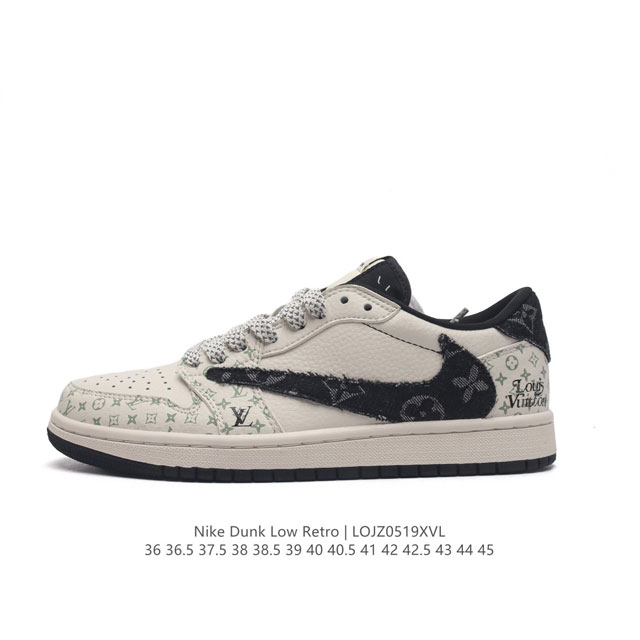 当红嘻哈歌手特拉维斯 斯科特联乘路易威登louis Vuitton X Travis Scott X Nike Air Jordan 1 Low Og Sp D