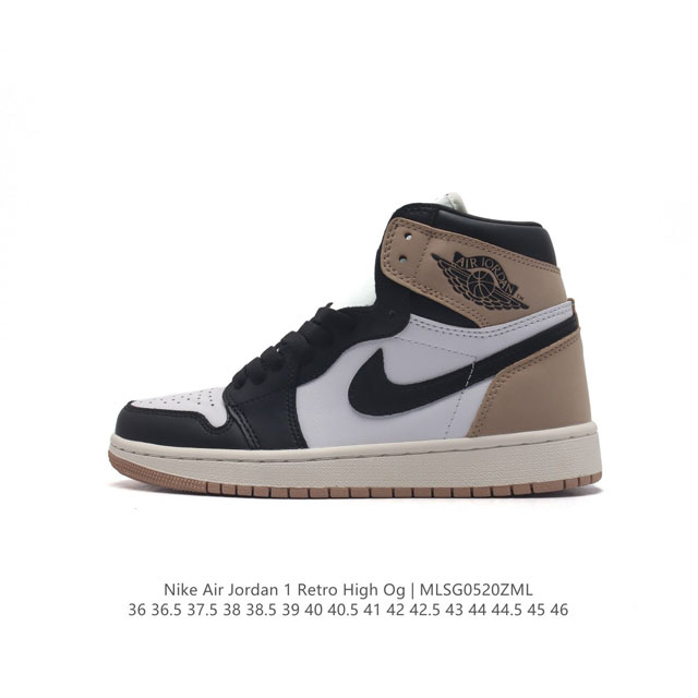 头层皮 耐克 男女鞋 Nike Air Jordan 1 Retro High Og 乔丹一代aj1 乔1 Aj1 篮球鞋复刻运动鞋。皮面高帮板鞋的设计灵感源自