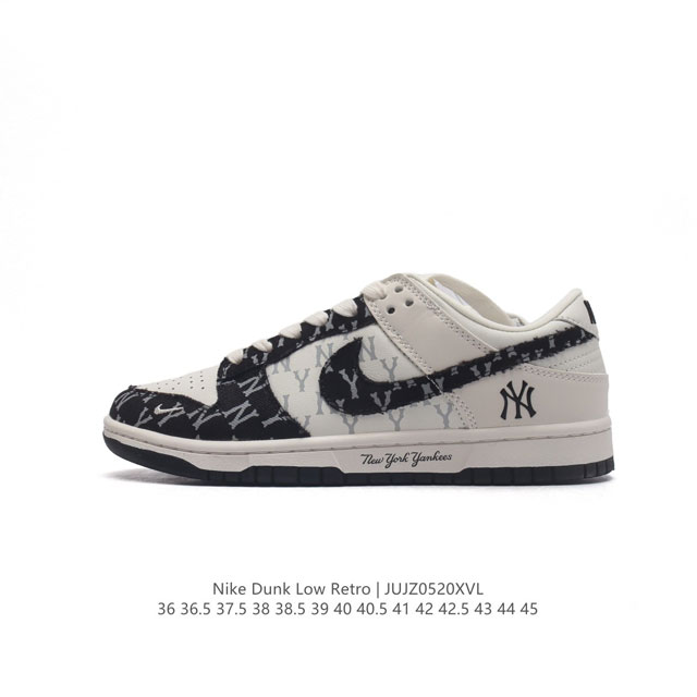 耐克 Nike Dunk Low Retro 运动鞋复古解构绑带板鞋 双鞋带 Mlb联名。作为 80 年代经典篮球鞋款，起初专为硬木球场打造，后来成为席卷街头的