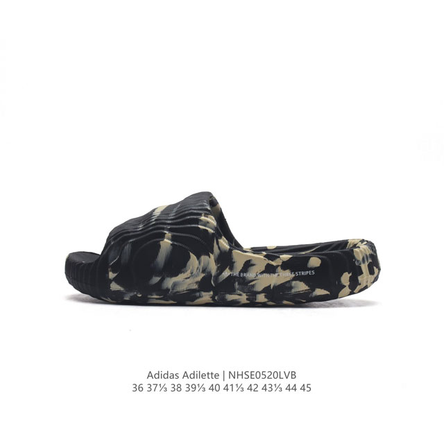 夏季新品，阿迪达斯adidas Original Adilette 22 Slide 莱特22代系列 山脊造型椰子风沙滩涉水百搭运动穿搭拖鞋adilette 2