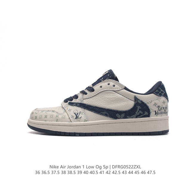 耐克 Nike Air Jordan 1 Low Og Sp Military Blue Aj1乔1 倒勾 路易威登联名 低帮篮球鞋 Aj1 乔丹1代 Aj1