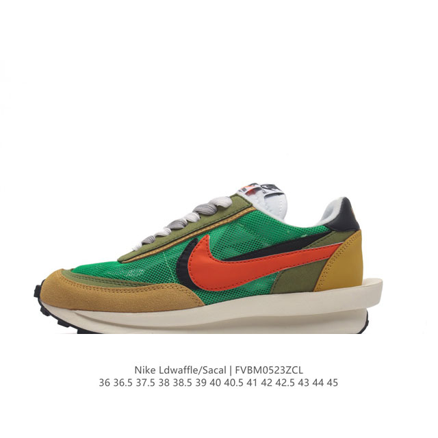 耐克 Nike 耐克双勾swoosh跑鞋 厚底增高运动鞋。Sacai X Nike Ldwaffle 慢跑鞋 Sacai 将 Nike 经典鞋款 Waffle