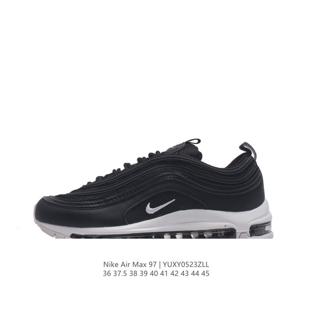 耐克nike休闲鞋 经典 气垫 Air Max 97 子弹气垫低帮运动鞋。Air Max '97 运动跑鞋以流线型鞋身和卓越科技为热爱运动的你造就全方位防护，强