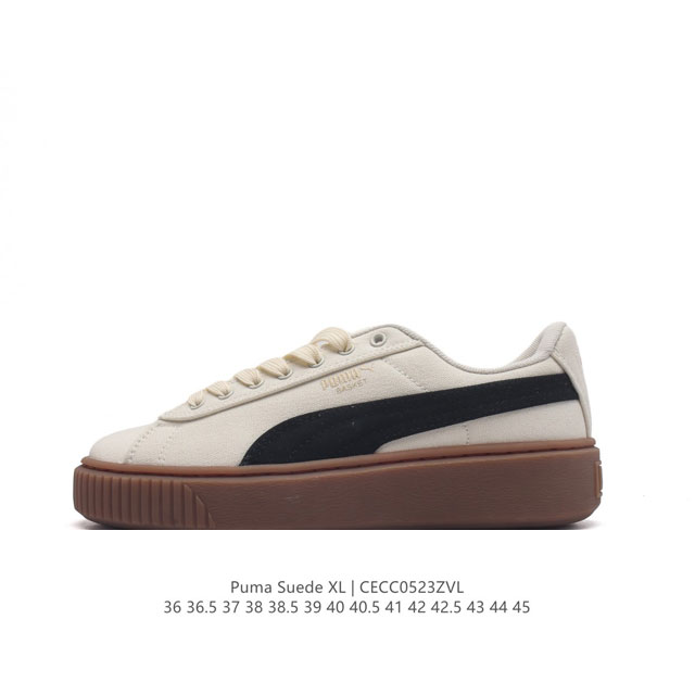 彪马puma Suede Xl 低帮复古轻便透气防滑减震休闲鞋 厚底增高运动板鞋。 尺码: 36-45含半码 货号：395777 编码：Cecc0523Zvl