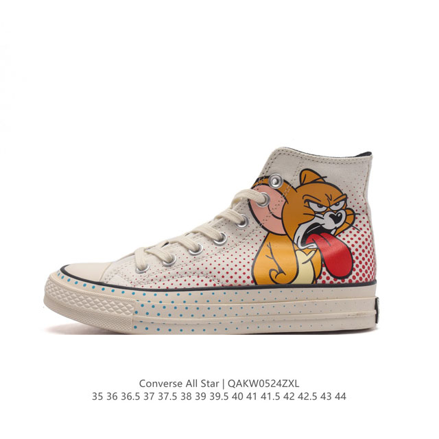 硫化工艺 匡威 Converse Chuck 70 Tom & Jerry 猫和老鼠联名 正确刺绣版 为庆祝tom & Jerry诞辰60周年 携手conver