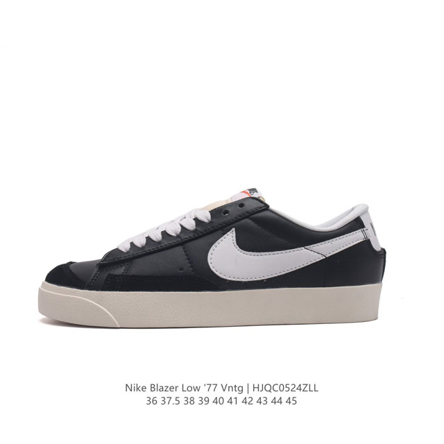 耐克 Nike Blazer Low '77 Vntg 男女子运动板鞋 重现低调风格和经典篮球外观，依托经典简约魅力和舒适性能，备受街头时尚赞誉。华美翻毛皮细节