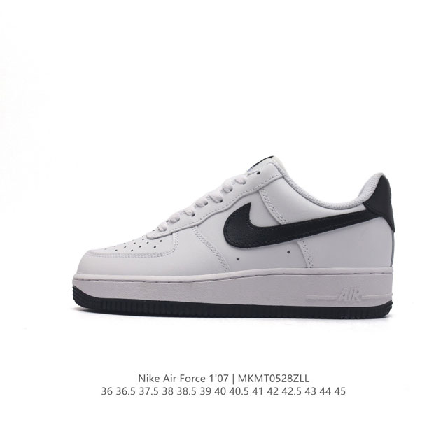 耐克 Nike Air Force 1 '07 Low 空军一号含气垫 低帮百搭厚底增高休闲运动板鞋。柔软、弹性十足的缓震性能和出色的中底设计，横跨复古与现代的