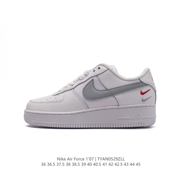 耐克 Nike Air Force 1 ’07 空军一号 Af 1 低帮 厚底增高百搭 休闲运动板鞋。柔软、弹性十足的缓震性能和出色的中底设计，横跨复古与现代的