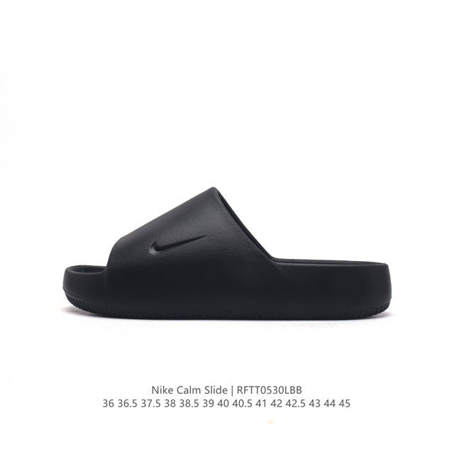 耐克 Nike Calm Slide 经典运动拖鞋时尚厚底增高男女一字拖鞋 沙滩鞋，拖鞋的外观十分吸引人，融合了舒适与时尚的元素，延续了简约独特的美学风尚，一体 - 点击图像关闭