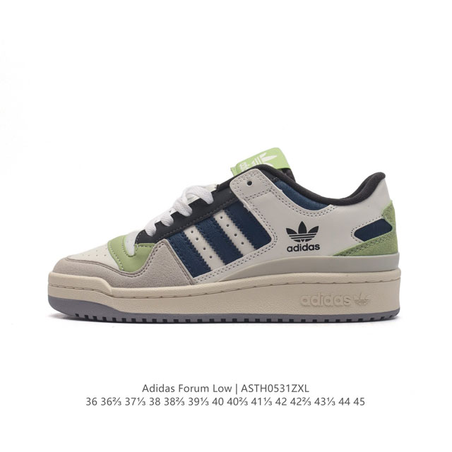 Adidas 阿迪达斯 三叶草 Forum Low 男女运动鞋 摩登演绎篮球风的经典鞋。英文的“Forum”，是进行表达的场所，在这里，可以释放自己的热情，阐述