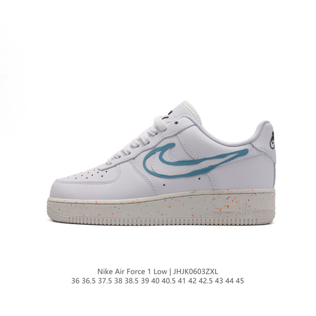 耐克 Nike Air Force 1 '07 Low 空军一号含气垫 低帮百搭厚底增高休闲运动板鞋。柔软、弹性十足的缓震性能和出色的中底设计，横跨复古与现代的