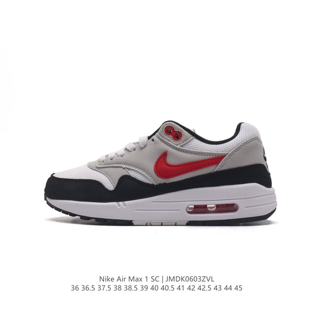 真标 耐克 Nike Air Max 1 男女子运动鞋 从法国建筑中汲取设计灵感，兼具运动风范和时尚格调，是此系列起初搭载 Air 的鞋款。疾速外观、经典缓震配