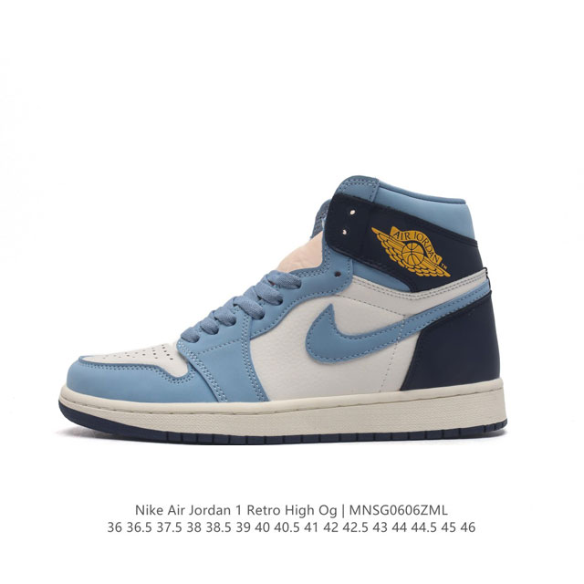 头层皮 耐克 男女鞋 Nike Air Jordan 1 Retro High Og 乔丹一代aj1 乔1 Aj1 篮球鞋复刻运动鞋。皮面高帮板鞋的设计灵感源自