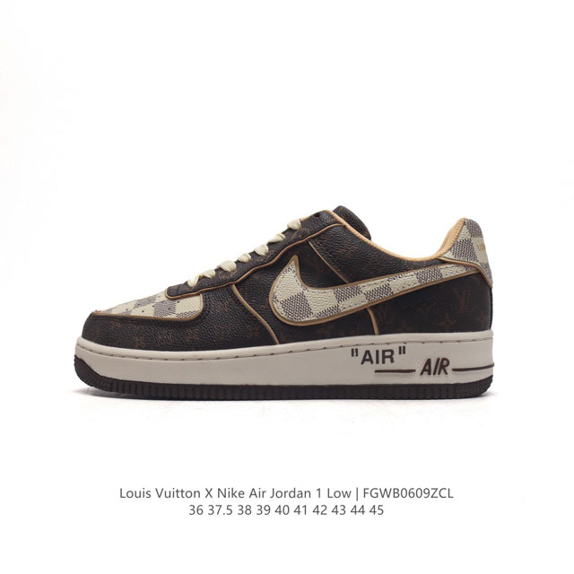 耐克 乔丹air Jordan 1 Low Aj1 乔1 乔丹1代aj1 低帮复古文化休闲运动篮球鞋 路易威登联名，从1985 年面世的元年款汲取设计灵感，采用 - 点击图像关闭