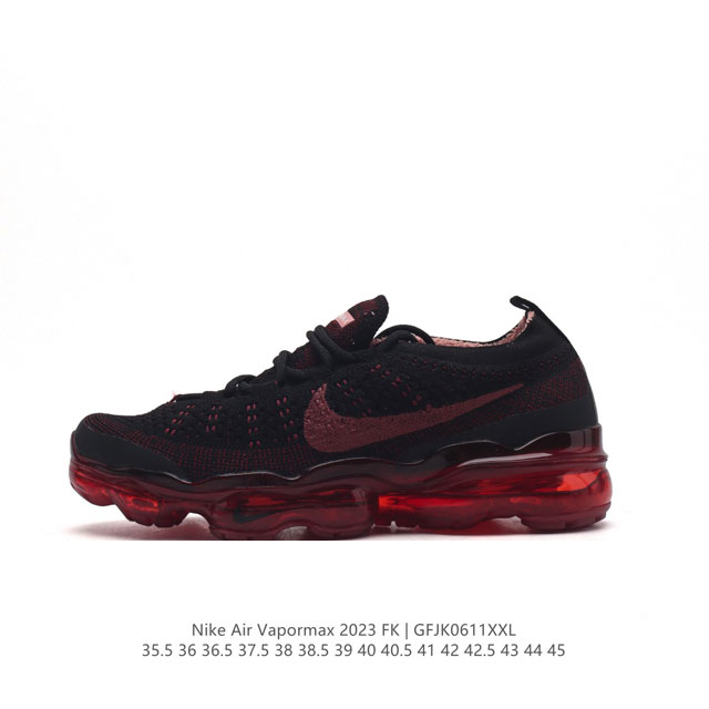 耐克 男女鞋 Nike Air Vapormax2023 Fk Flyknit 运动鞋全掌长气垫 缓震跑步鞋 打孔鞋垫透气出众 可抽出来详细查看 。弹性 Fly