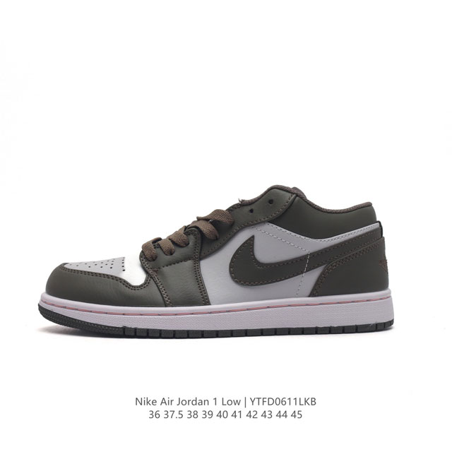 耐克 乔丹air Jordan 1 Low Aj1 乔1 乔丹1代aj1 低帮复古文化休闲运动篮球鞋，从1985 年面世的元年款汲取设计灵感，采用简洁大方的经典