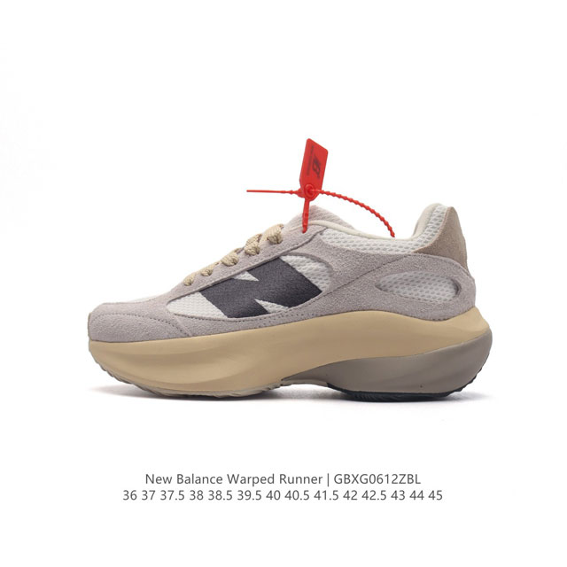 公司级 椰香扑鼻new Balance Warped Runner新款老爹鞋 厚底增高休闲复古运动跑步鞋。Beam大底提供足步弓支撑，解构皮革。用猪巴革拼接透气