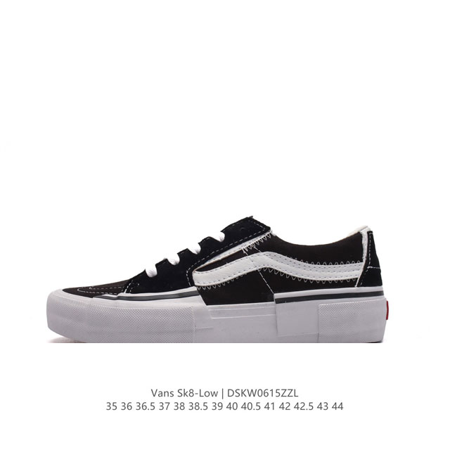 Vans 万斯 采用正确原装铝楦数据开发鸟嘴楦型版本范斯vans Sk8-Low Reissue S改良低帮帆布休闲运动硫化滑板鞋。 码数：35 36 36.5