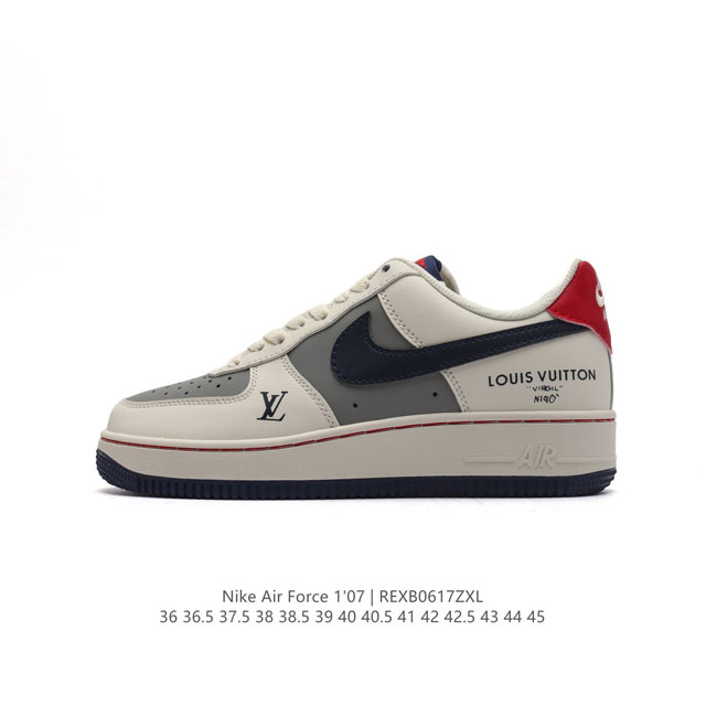 头层皮 耐克 Nike Air Force 1 '07 Low 空军一号含气垫 低帮百搭厚底增高休闲运动板鞋。柔软、弹性十足的缓震性能和出色的中底设计，横跨复古