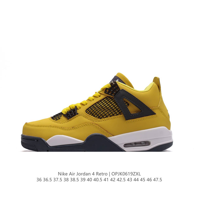 耐克 Nike Air Jordan 4 Retro Og迈克尔 乔丹aj4代乔4 中帮复古休闲运动文化篮球鞋。秉承轻量化的速度型篮球鞋设计思想完成设计，降低重