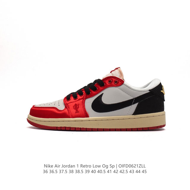 耐克 乔丹Air Jordan 1 Low AJ1 乔1 乔丹1代aj1 低帮复古文化休闲运动篮球鞋。该鞋款从 1985 年元年款汲取设计灵感，焕新演绎简约经典