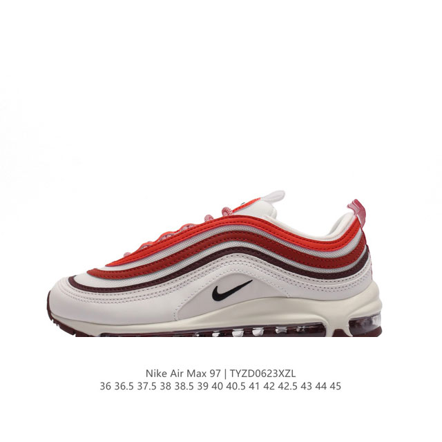 公司级 耐克NIKE休闲鞋 经典 气垫 AIR MAX 97 子弹气垫低帮运动鞋。AIR MAX '97 运动跑鞋以流线型鞋身和卓越科技为热爱运动的你造就全方位