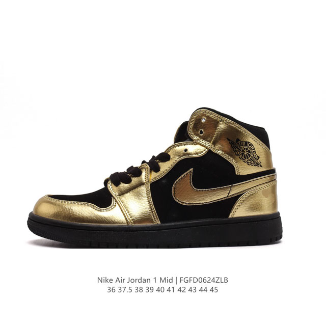 耐克 NIKE AIR JORDAN 1 MID 男女子篮球鞋时尚轻盈板鞋AJ1乔1运动鞋 乔丹一代 高帮复古休闲篮球鞋 。AIR JORDAN 1 MID 搭