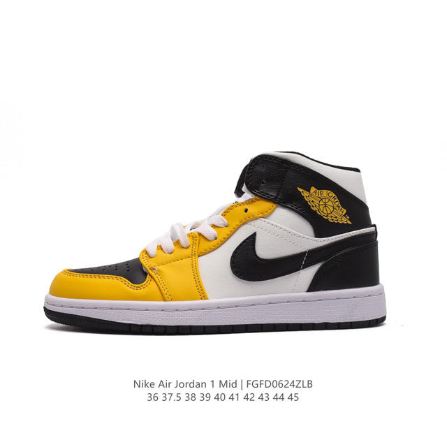 耐克 NIKE AIR JORDAN 1 MID 男女子篮球鞋时尚轻盈板鞋AJ1乔1运动鞋 乔丹一代 高帮复古休闲篮球鞋 。AIR JORDAN 1 MID 搭