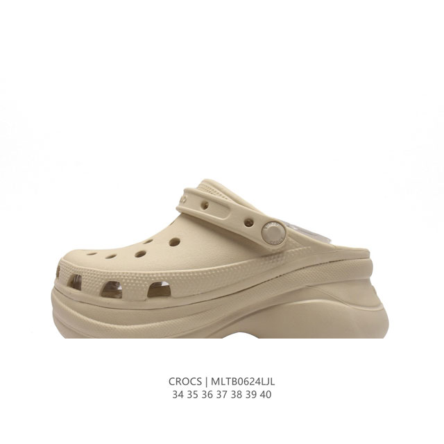 Crocs 沙滩洞洞鞋 女休闲厚底增高凉拖鞋 卡骆驰杨幂同款凉鞋 厚底增高凸显大长腿沙滩鞋 选择尺码时 建议选大一码 脚感更舒适 这款不带鞋盒 类型：女鞋 尺码