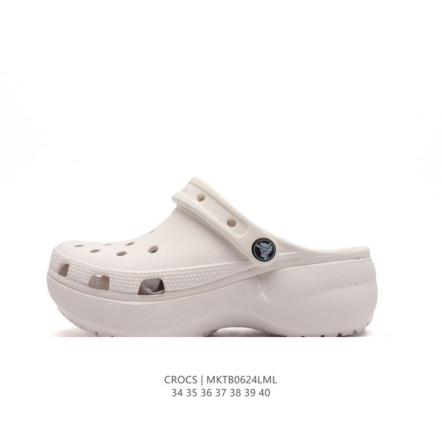 Crocs 沙滩洞洞鞋 女休闲厚底增高凉拖鞋 卡骆驰杨幂同款 厚底增高凸显大长腿沙滩鞋 选择尺码时 建议选大一码 脚感更舒适 这款不带鞋盒 类型：女鞋 尺码：3