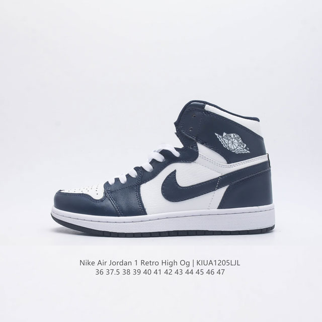 真二层 耐克 Nike Air Jordan 1 Retro High OG 乔丹一代aj1 乔1 AJ1 高帮篮球鞋复刻运动鞋 皮面高帮板鞋的设计灵感源自运动