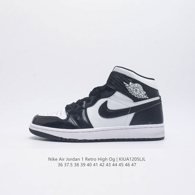 真二层 耐克 Nike Air Jordan 1 Retro High OG 乔丹一代aj1 乔1 AJ1 高帮篮球鞋复刻运动鞋 皮面高帮板鞋的设计灵感源自运动