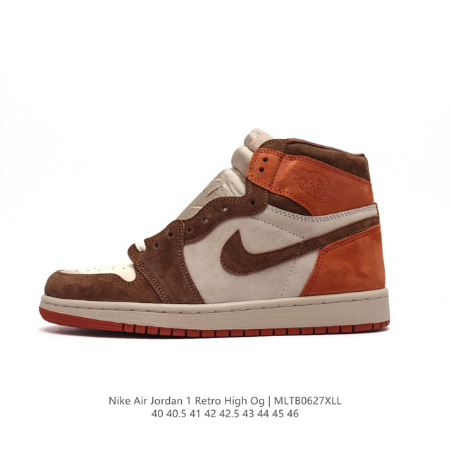 耐克 男鞋 Nike Air Jordan 1 Retro High OG 乔丹一代aj1 乔1 AJ1 篮球鞋复刻运动鞋。皮面高帮板鞋的设计灵感源自运动夹克，